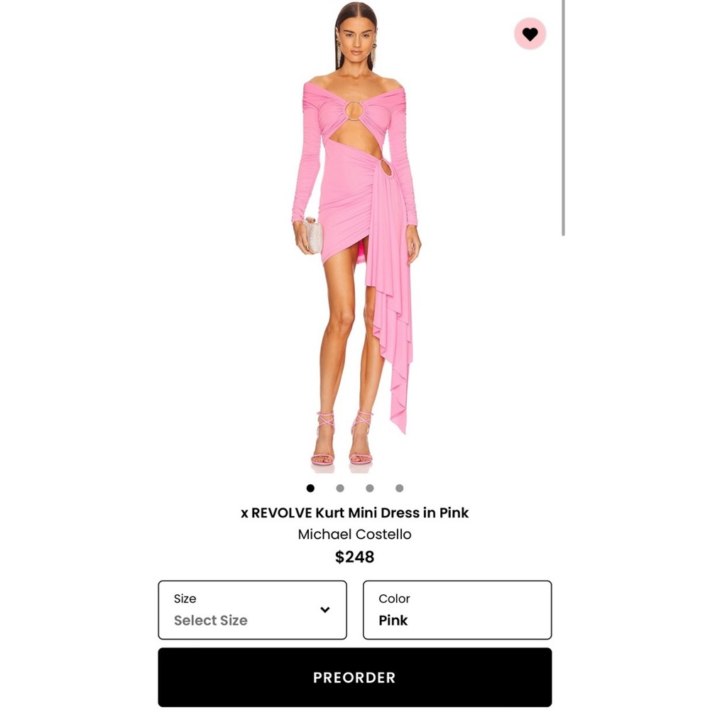 Michael Costello One Shoulder Pink Dress